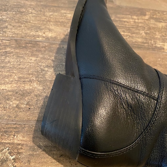 NINE WEST BLACK LEATHER ANKLE BOOTS - Picture 5 of 8